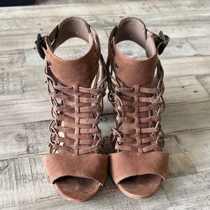 Vince Camuto Tan Strappy Heels